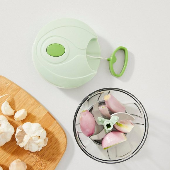 🆕 Epare Mini Vegetable Chopper in Clear and Mint Green - Picture 3 of 4